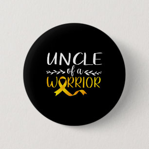 Uncle Of A Warrior Childhood Cancer Awareness Supp 6 Cm Round Badge
