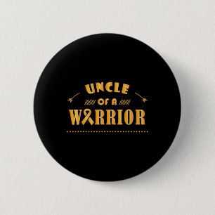 Uncle Of A Warrior Childhood Cancer Ribbon Awarene 6 Cm Round Badge
