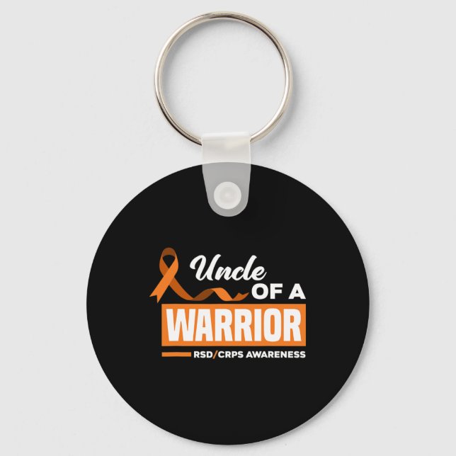 Uncle Of A Warrior Support Supporter RSD CRPS Awar Key Ring (Front)