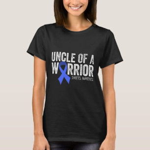 Uncle Of A Warrior T1d Kid Diabetic Blue Ribbon Su T-Shirt