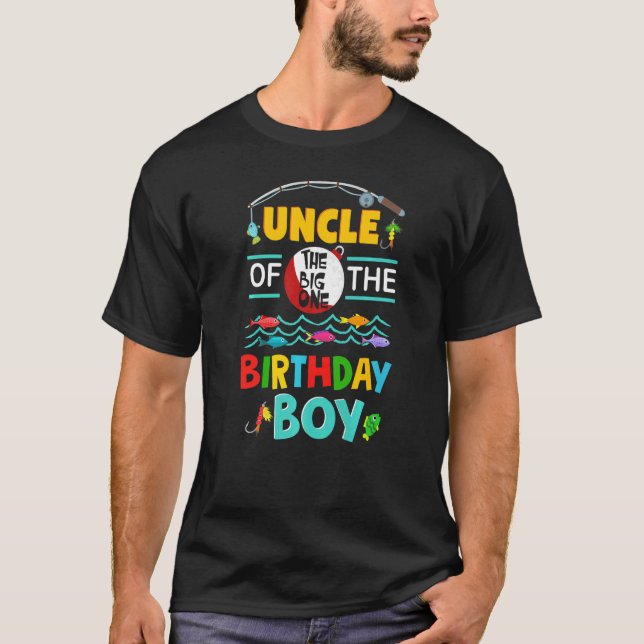 Uncle of Big One 1st Birthday Boy Matching Family  T-Shirt (Front)