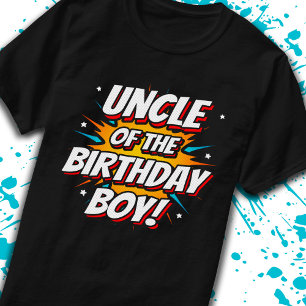 Uncle of Birthday Boy Superhero Comics Comic Party T-Shirt