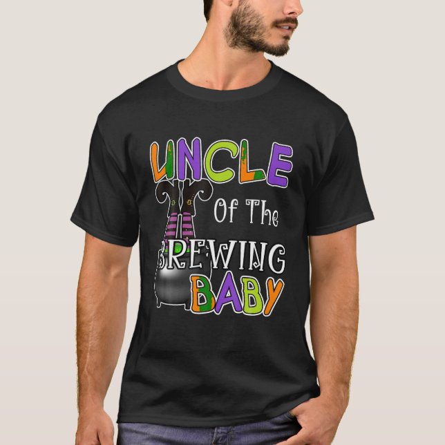 Uncle of Brewing Baby Halloween Theme Baby Shower  T-Shirt (Front)