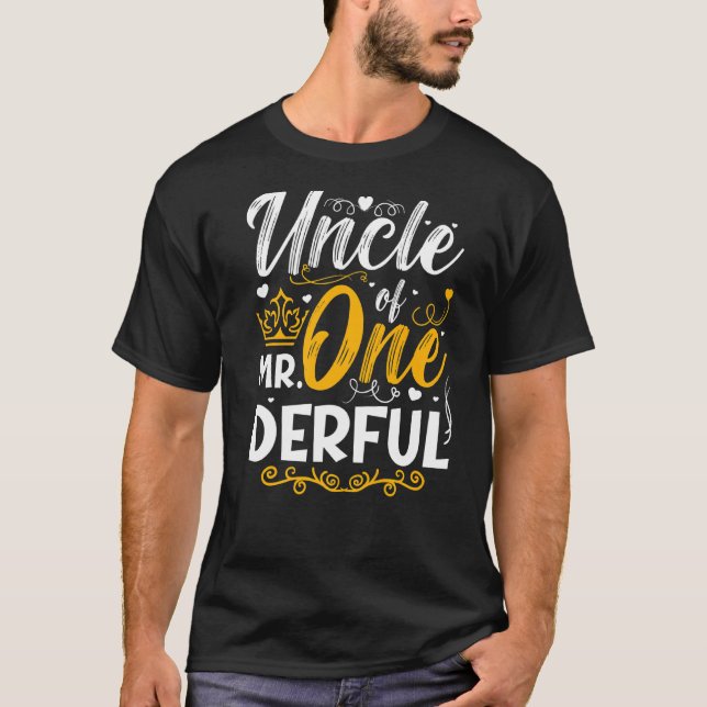 Uncle Of Mr One Derful Party Matching Family 1st B T-Shirt (Front)