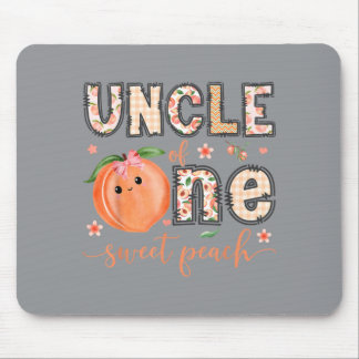 Uncle Of One Sweet Peach 1st Birthday Girl Mouse Mat