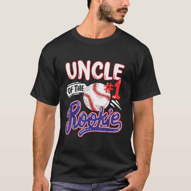 Uncle of Rookie 1st Baseball Birthday Party Theme  T-Shirt (Front)