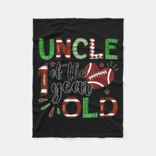 Uncle Of The 1 Year Old Football 1st Birthday Boy  Fleece Blanket