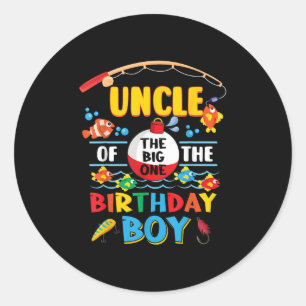 Uncle Of The Big One Fishing 1st Birthday Ofishall Classic Round Sticker