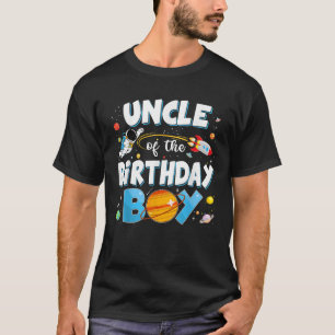 Uncle Of The Birthday Boy Astronaut Family Space P T-Shirt
