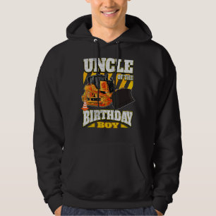 Uncle Of The Birthday Boy  Bulldozer Hoodie