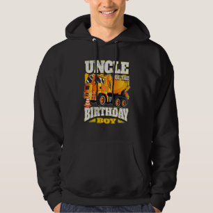 Uncle Of The Birthday Boy Concrete Mixer Truck Hoodie