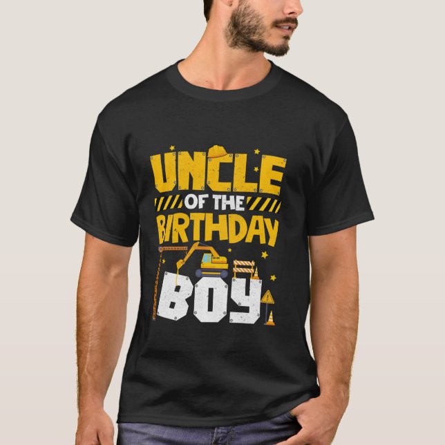 Uncle Of The Birthday Boy Construction Family Deco T-Shirt (Front)