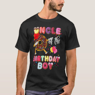 Uncle Of The Birthday Boy Dabbing Donut Fathers D T-Shirt