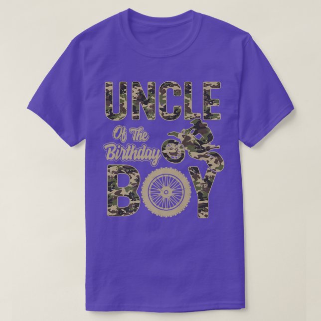 Uncle of the Birthday Boy Dirt Bike 4th B-day Part T-Shirt (Design Front)