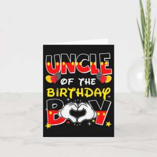 Uncle Of The Birthday Boy Family Party Decor Match Card