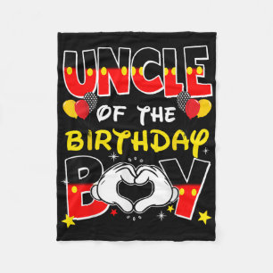 Uncle Of The Birthday Boy Family Party Decor Match Fleece Blanket