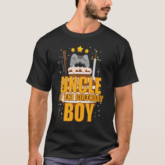 Uncle of The Birthday Boy Gamepad B-Day Gamer Part T-Shirt (Front)