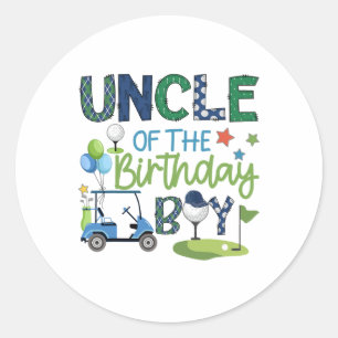 Uncle Of The Birthday Boy Hole In One Golf Sport Classic Round Sticker