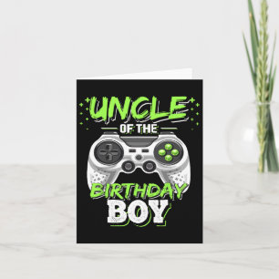 Uncle Of The Birthday Boy Matching Video Game Birt Card