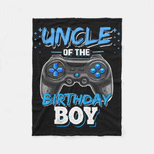 Uncle Of The Birthday Boy Matching Video Game Birt Fleece Blanket