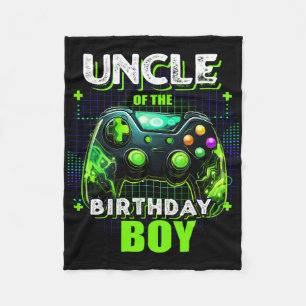 Uncle Of The Birthday Boy Matching Video Game Birt Fleece Blanket