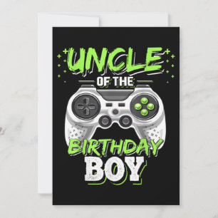 Uncle of the Birthday Boy Matching Video Game Invitation