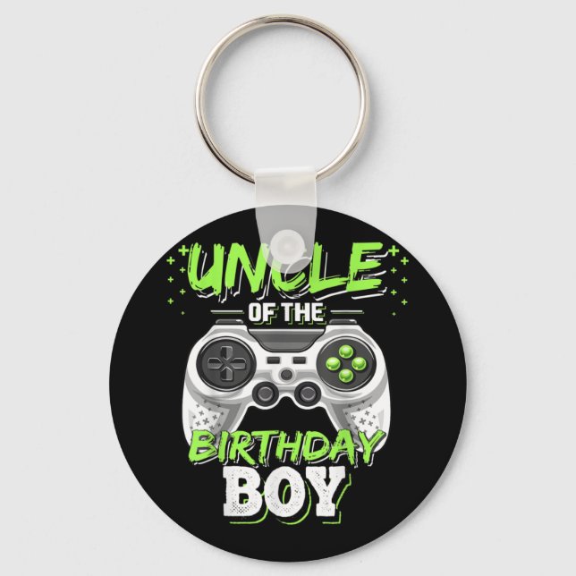 Uncle of the Birthday Boy Matching Video Game Key Ring (Front)