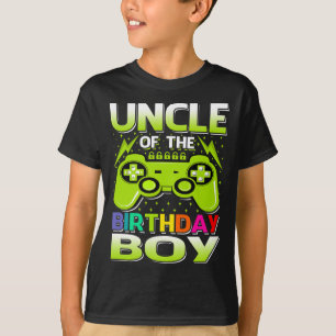 Uncle Of The Birthday Boy Matching Video Gamer Bir T-Shirt