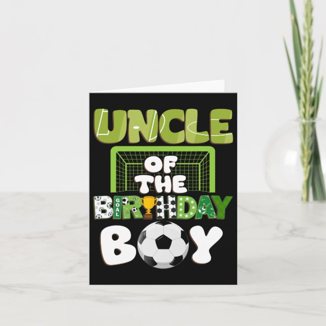 Uncle Of The Birthday Boy Soccer Family Party Deco Card (Front)