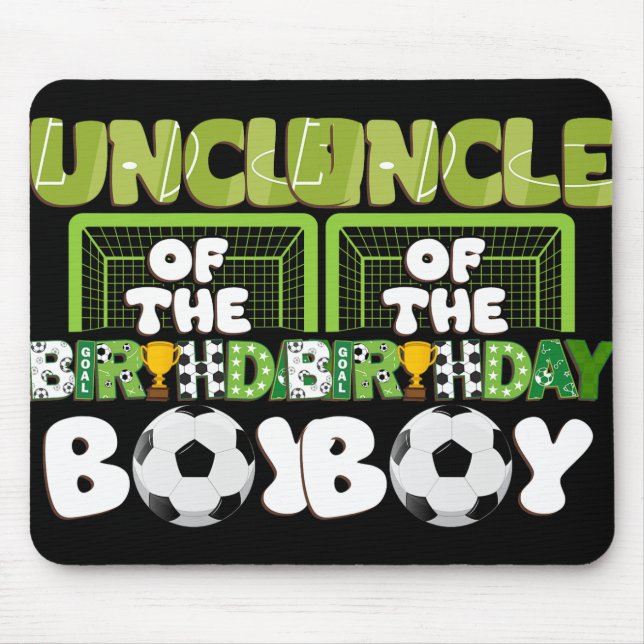 Uncle Of The Birthday Boy Soccer Family Party Deco Mouse Mat (Front)