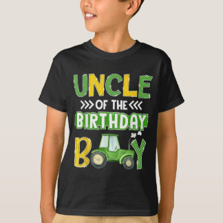 Uncle Of The Birthday Boy Tractors Farm Trucks T-Shirt