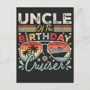 Uncle of the Birthday Cruiser Vacation Postcard