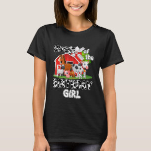 Uncle Of The Birthday Girl Cow Farm Animal Birthda T-Shirt