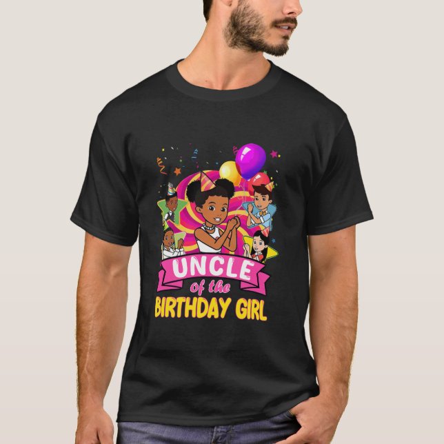 Uncle Of The Birthday Girl Doll Family Party Decor T-Shirt (Front)