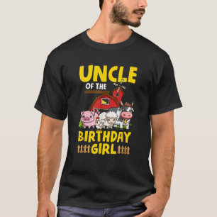 Uncle Of The Birthday Girl Farm Animals Barnyard P T-Shirt