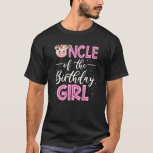 Uncle Of The Birthday Girl Farming Barnyard Birthd T-Shirt