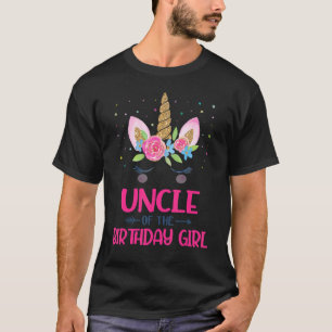 Uncle Of The Birthday Girl  Unicorn Girl Party T-Shirt