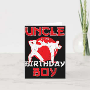 Uncle Of The Birthday Karate Taekwondo Boy Martial Card