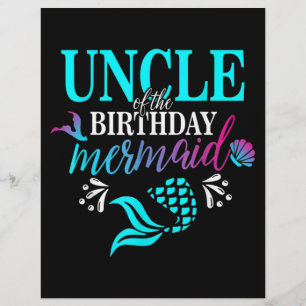 Uncle Of The Birthday Mermaid Matching Family Flyer