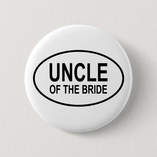 Uncle of the Bride Wedding Oval 6 Cm Round Badge (Front)