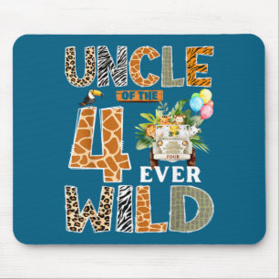 Uncle Of The Four Ever Wild Safari 4th Birthday Bo Mouse Mat