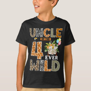 Uncle Of The Four Ever Wild Safari 4th Birthday Bo T-Shirt