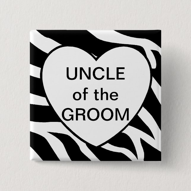 Uncle Of The Groom 15 Cm Square Badge (Front)