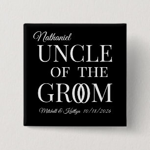 Uncle of the Groom Wedding 15 Cm Square Badge