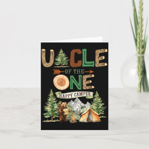 Uncle of the one happy camper 1st birthday camping card