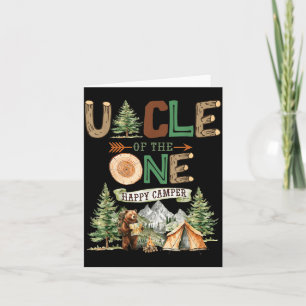 Uncle Of The One Happy Camper 1st Birthday Camping Card