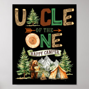 Uncle of the one happy camper 1st birthday camping poster