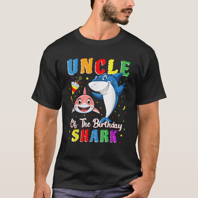 Uncle Of The Shark Birthday Family Matching Birthd T-Shirt (Front)