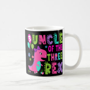 Uncle Of The Three Rex Dinosaur T-rex 3rd Birthday Coffee Mug