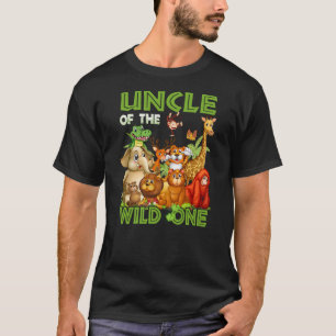 Uncle Of The Wild One Birthday Animal Safari Jungl T-Shirt